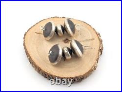 Navajo Concho Stud Earrings Sterling Silver Hand Stamped Native American Jewelry