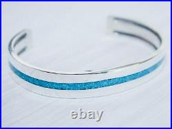 Navajo Cuff Bracelet. 925 Sterling Silver. Native American Jewelry. Turquoise