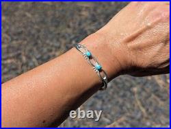 Navajo Cuff Bracelet Authentic Native American Kingman Turquoise Jewelry sz 6.25