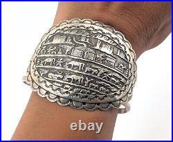 Navajo Cuff Bracelet Storyteller Sterling 6.75 Native Jewelry Signed Betty House