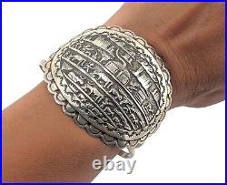 Navajo Cuff Bracelet Storyteller Sterling 6.75 Native Jewelry Signed Betty House