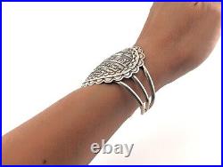 Navajo Cuff Bracelet Storyteller Sterling 6.75 Native Jewelry Signed Betty House