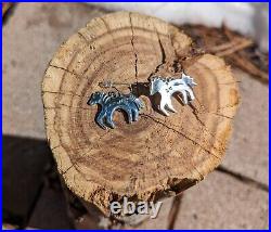 Navajo Horse Dangle Earrings Sterling Silver Jewelry Native American Handmade