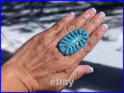 Navajo Jewelry Women's Native American Ring Sterling Silver Turquoise Sz 7.25