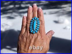 Navajo Jewelry Women's Native American Ring Sterling Silver Turquoise Sz 7.25