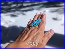 Navajo Jewelry Women's Native American Ring Sterling Silver Turquoise Sz 7.25