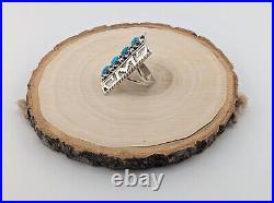 Navajo Kingman Turquoise Ring Sterling Silver Native American Jewelry Sz 7.75US