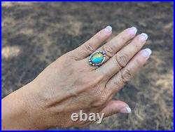 Navajo Kingman Turquoise Sterling Silver Ring Native American Jewelry Sz 6.25US