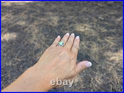 Navajo Kingman Turquoise Sterling Silver Ring Native American Jewelry Sz 6.25US