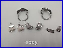 Navajo Native American Southwestern Sterling Silver Wrist Watch Parts Tips Lot