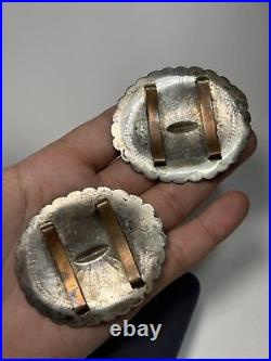 Navajo Native American Sterling Silver Tribal Stamped Concho Belt Parts