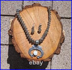 Navajo Necklace Earrings Set Handmade Native American Removable Naja Pendant