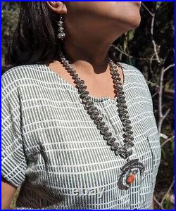 Navajo Necklace Earrings Set Handmade Native American Removable Naja Pendant