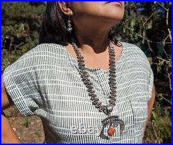 Navajo Necklace Earrings Set Handmade Native American Removable Naja Pendant