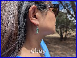 Navajo Sterling Silver Dangle Earrings Opal Stone Handmade Native American