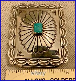 Navajo concho Native American turquoise sterling silver J Blackgoat Belt Buckle