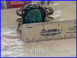 OLD Morenci Turquoise Native American Indian Silver Bracelet 68.5GRAMS