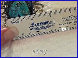 OLD Morenci Turquoise Native American Indian Silver Bracelet 68.5GRAMS