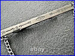 Old Native American Multi-Stone Inlay Sterling Silver Knifewing Kachina Tie Bar