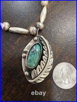 Old Pawn Native American Sterling Silver & Turquoise, Necklace 24GORGIOUS