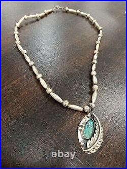 Old Pawn Native American Sterling Silver & Turquoise, Necklace 24GORGIOUS