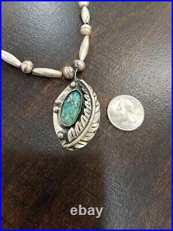 Old Pawn Native American Sterling Silver & Turquoise, Necklace 24GORGIOUS