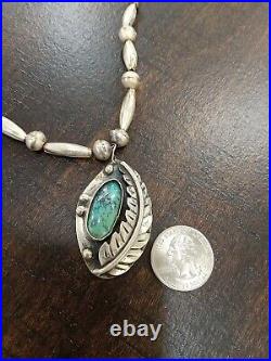 Old Pawn Native American Sterling Silver & Turquoise, Necklace 24GORGIOUS