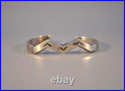 Old Pawn Navajo Silver Bracelet Lightning Sun Design Ingot 5 7/8