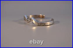 Old Pawn Navajo Silver Bracelet Lightning Sun Design Ingot 5 7/8