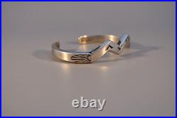 Old Pawn Navajo Silver Bracelet Lightning Sun Design Ingot 5 7/8