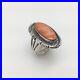 Orange Spiny Oyster Sterling Silver Ring Signed RCC Native American Size 7 Oval