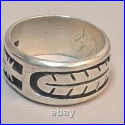 Original Native American Feather Kachina Sterling Silver Ring Sz 10.75 Signed