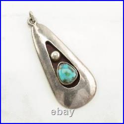 Pendant Native American Turquoise Shadowbox Sterling Silver