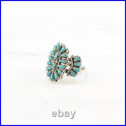 Ring Vintage Native American Silver Turquoise Cluster Zuni Sterling Size 9 1/2