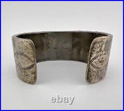 Santo Domingo Native American Sterling Silver Multi Gem Row Inlay Cuff Bracelet