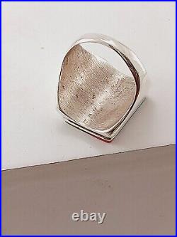 Signed Size 11 Sterling Silver Multicolor Inlay Zuni Native American Indian Ring