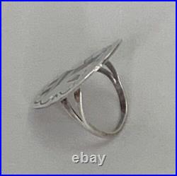 Signed Sterling Silver Native American Women's Kokopelli Inlay Ring Jewelry