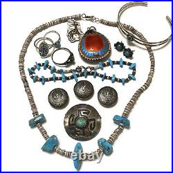 Sterling Silver 14k Gold Native American Navajo Hopi Southwest Jewelry Lot L1