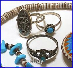 Sterling Silver 14k Gold Native American Navajo Hopi Southwest Jewelry Lot L1