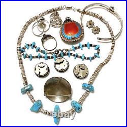 Sterling Silver 14k Gold Native American Navajo Hopi Southwest Jewelry Lot L1