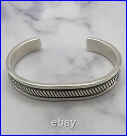 Sterling Silver Cuff Bracelet Navajo Bruce Morgan Stamp Native Southwestern 46g