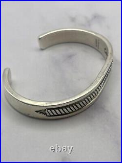 Sterling Silver Cuff Bracelet Navajo Bruce Morgan Stamp Native Southwestern 46g