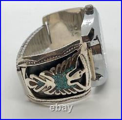 Sterling Silver Mens Eagle Watch Tips Native American Navajo Signed Watch Works