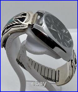 Sterling Silver Mens Eagle Watch Tips Native American Navajo Signed Watch Works