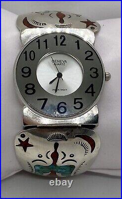 Sterling Silver Mens Watch Tips Native American Signed Jo See Pics Works 64 Gram