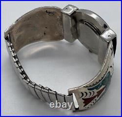 Sterling Silver Mens Watch Tips Native American Signed Jo See Pics Works 64 Gram