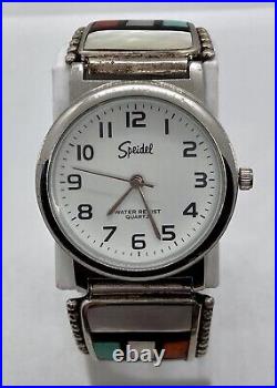 Sterling Silver Mens Watch Tips Native American Zuni Signed HE Cellicion Working