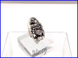 Sterling Silver Native American Ring Sanel Signed Storyteller 1993 16 grams sz8