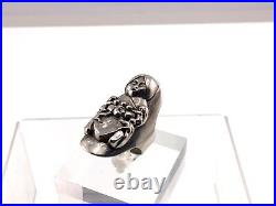 Sterling Silver Native American Ring Sanel Signed Storyteller 1993 16 grams sz8