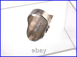 Sterling Silver Native American Ring Sanel Signed Storyteller 1993 16 grams sz8